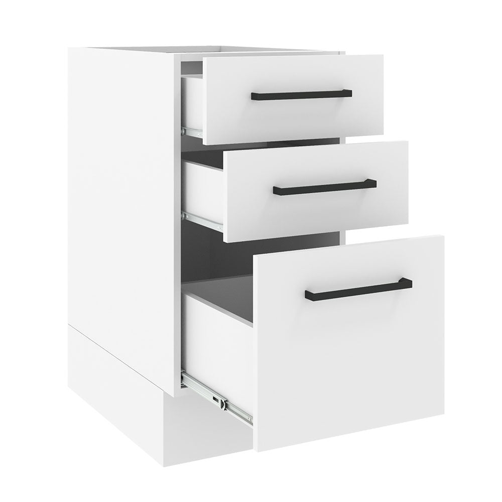 Mueble de Cocina Bajo Agata 3 Cajones 40 cm x 60 cm sin Encimera Blanco