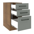 Mueble de Cocina Bajo Agata 3 Cajones 40 cm x 60 cm sin Encimera Marrón/Gris