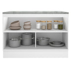 Mueble de Cocina Bajo Glamy 1.20 m 2 Puertas con Encimera Blanco