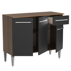 Mueble de Cocina Emilly 1.05 m 3 Puertas 1 Cajón con Encimera de MDP Marrón/Negro