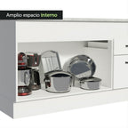 Mueble de Cocina Bajo Agata 1.50 m 2 Puertas 2 Cajones con Encimera Blanco