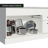 Mueble de Cocina Bajo Agata 1.50 m 2 Puertas 2 Cajones con Encimera