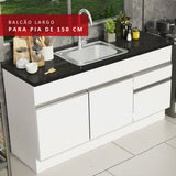 Mueble de Cocina Bajo Glamy 1.50 m 2 Puertas 2 Cajones
