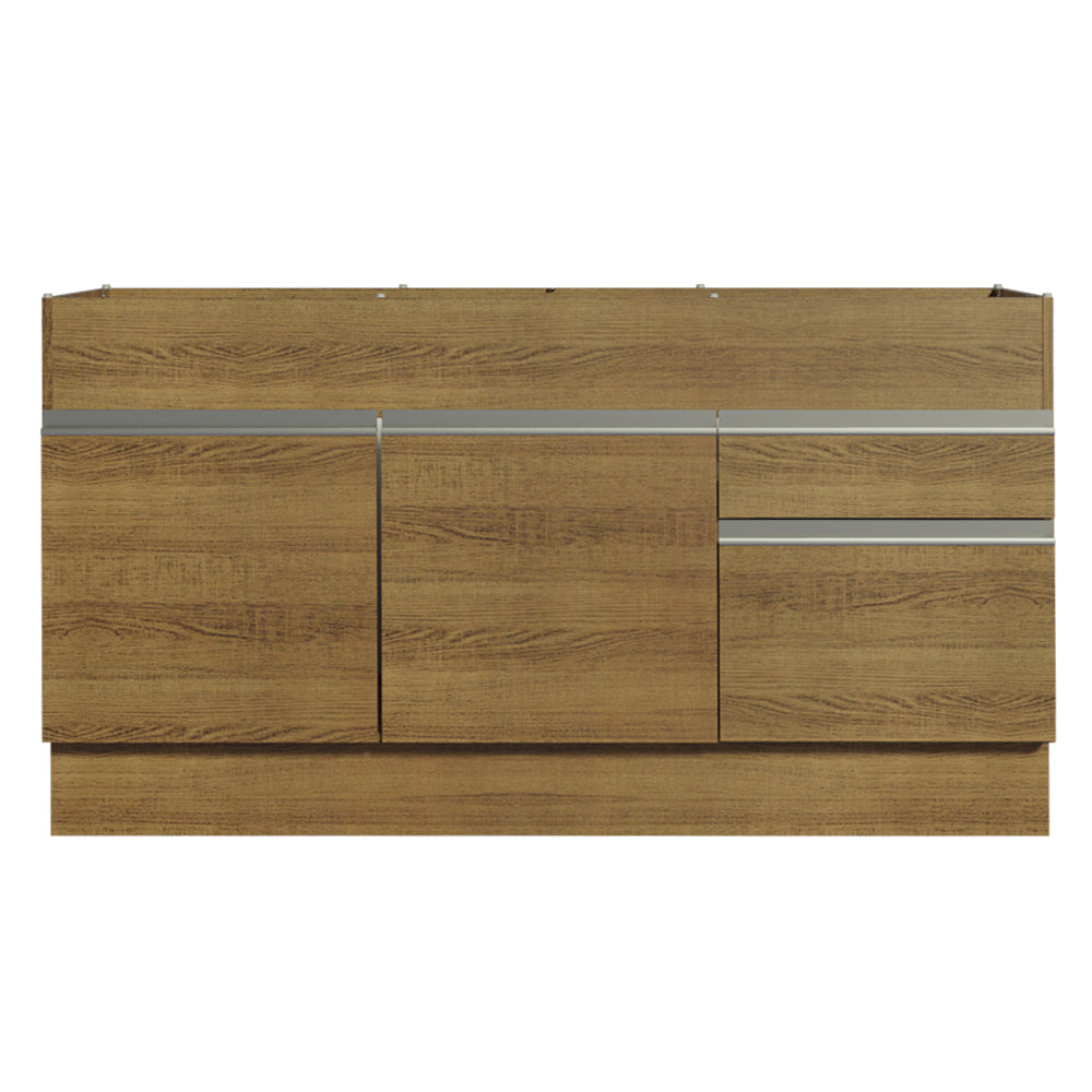 Mueble de Cocina Bajo Glamy 1.50 m 2 Puertas 2 Cajones Marrón
