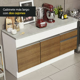 Mueble de Cocina Bajo Glamy 1.50 m 2 Puertas 2 Cajones con Encimera