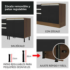 Mueble de Cocina Bajo Glamy 40 cm 1 Puerta Marrón/Negro