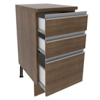 Mueble de Cocina Bajo Glamy 40 cm 3 Cajones Marrón