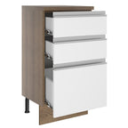 Mueble de Cocina Bajo Glamy 40 cm 3 Cajones Marrón/Blanco
