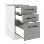 Mueble de Cocina Bajo Agata 40 cm 3 Cajones Blanco/Gris