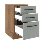 Mueble de Cocina Bajo Agata 40 cm 3 Cajones Marrón/Gris