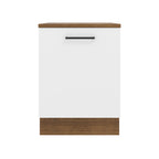 Mueble de Cocina Bajo Agata 60 cm 1 Puerta Marrón/Blanco