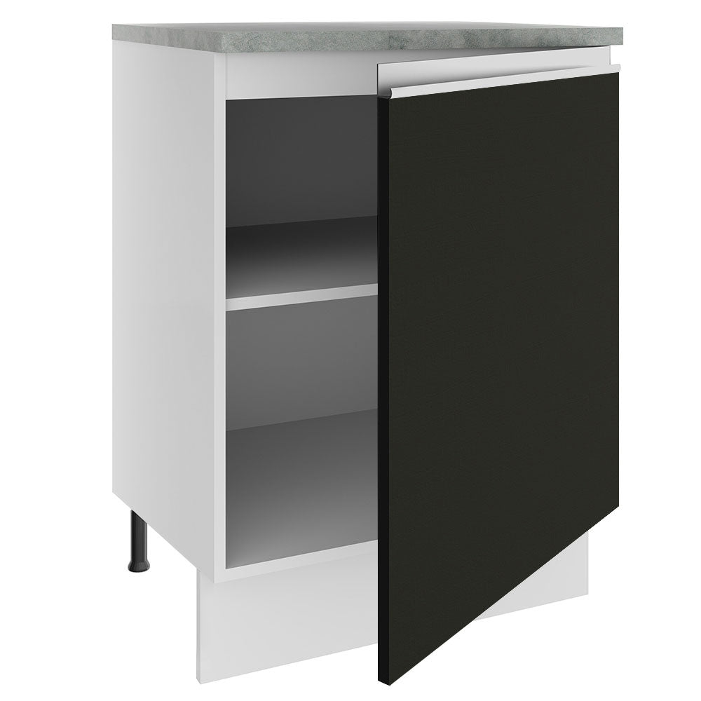 Mueble de Cocina Bajo Glamy 60 cm 1 Puerta Blanco/Negro