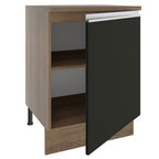Mueble de Cocina Bajo Glamy 60 cm 1 Puerta Marrón/Negro
