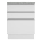 Mueble de Cocina Bajo Glamy 60 cm 3 Cajones Blanco