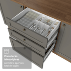 Mueble de Cocina Bajo Vik 60 cm 3 Cajones MarrónGris