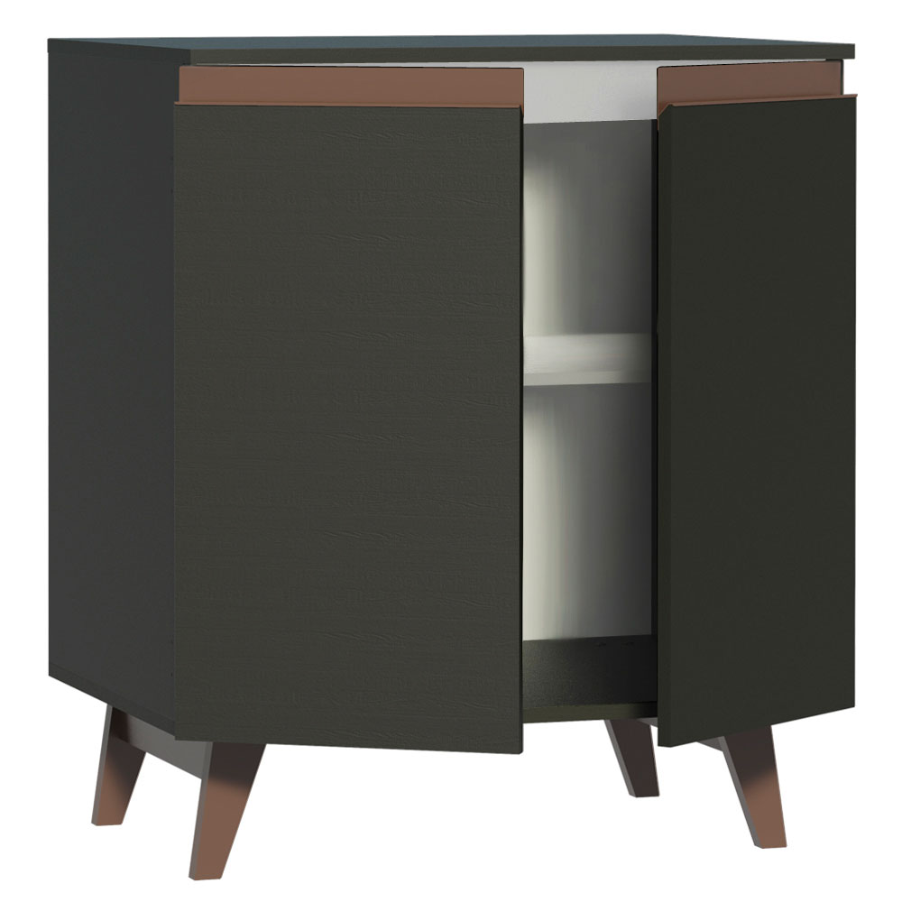 Mueble de Cocina Bajo Reims 70 cm 2 Puertas Negro