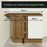 Mueble de Cocina Bajo de Esquina Glamy 1 Puerta
