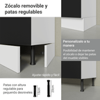 Mueble de Cocina Bajo de Esquina Glamy 1 Puerta Blanco/Negro