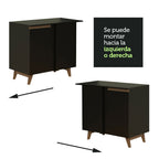 Mueble de Cocina Bajo de Esquina Reims 1 Puerta Negro