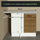Mueble de Cocina Bajo de Esquina Glamy 1 Puerta