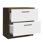 Mueble de Cocina Bajo Agata 80 cm 2 Cajones Marrón/Blanco