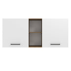 Mueble de Cocina Superior Agata 1.50 m 2 Puertas 2 Nichos Centrales Marrón/Blanco