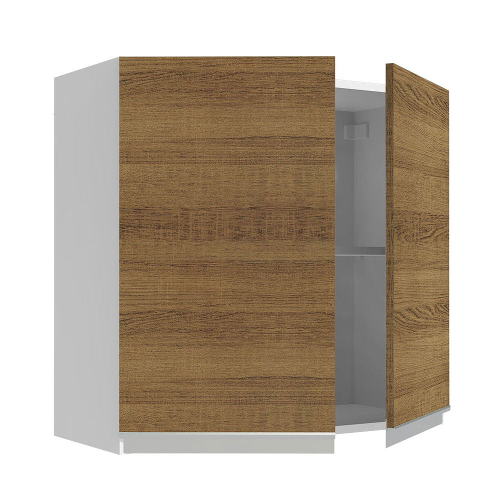 Mueble de Cocina Superior Glamy 70 cm 2 Puertas Blanco/Marrón