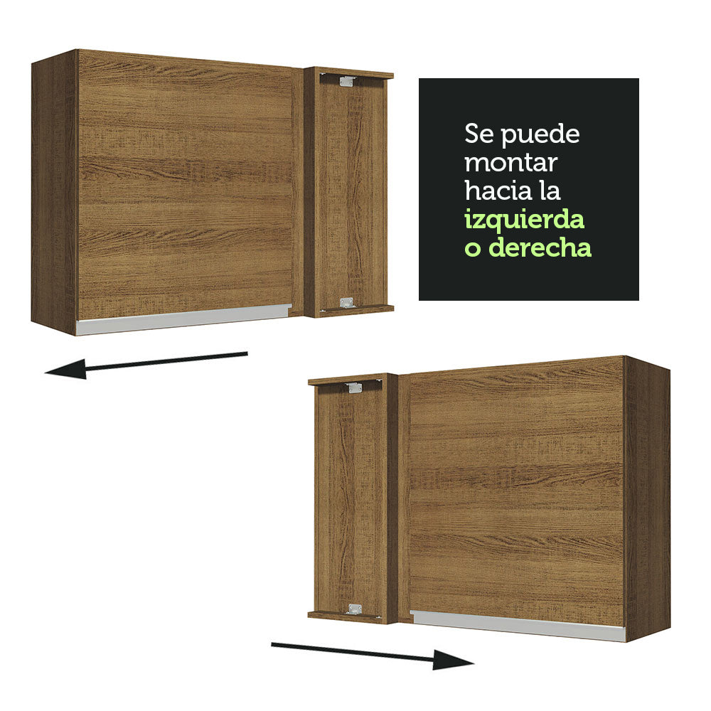 Mueble de Cocina Superior de Esquina Glamy 1 Puerta Marrón