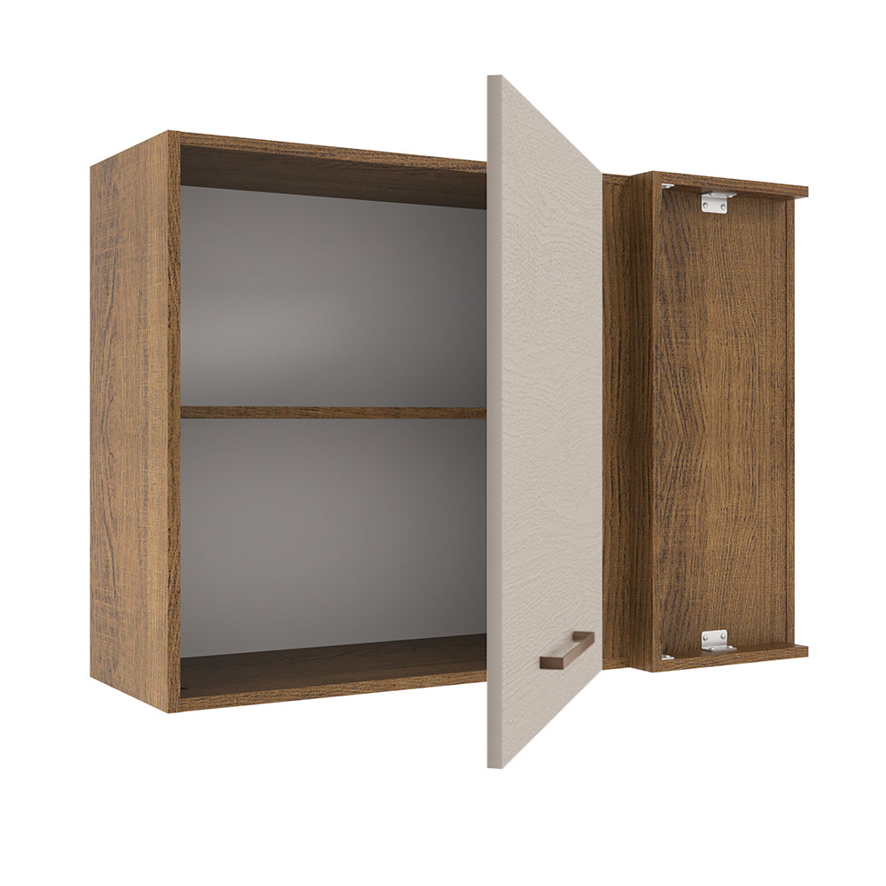 Mueble de Cocina Superior de Esquina Agata 1 Puerta Marrón/Crema