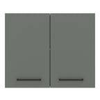 Mueble de Cocina Superior Agata 80 cm 2 Puertas Blanco/Gris