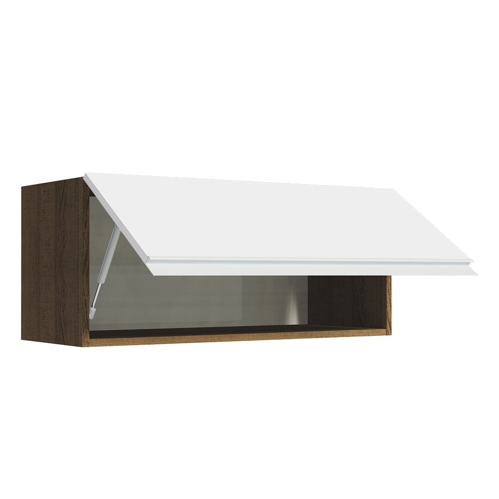 Mueble de Cocina Superior Glamy 80 cm 1 Puerta Abatible Marrón/Blanco