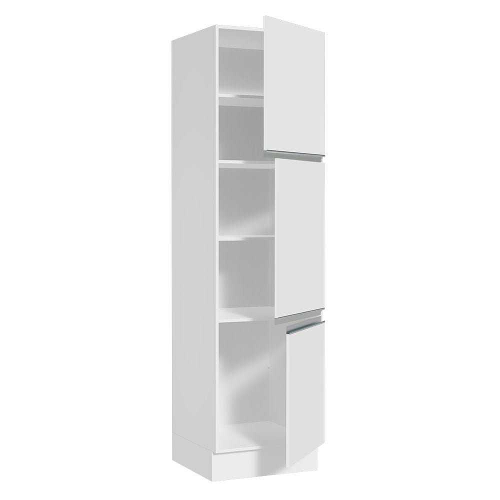 Mueble de Cocina Armario Vertical Glamy 3 Puertas Blanco