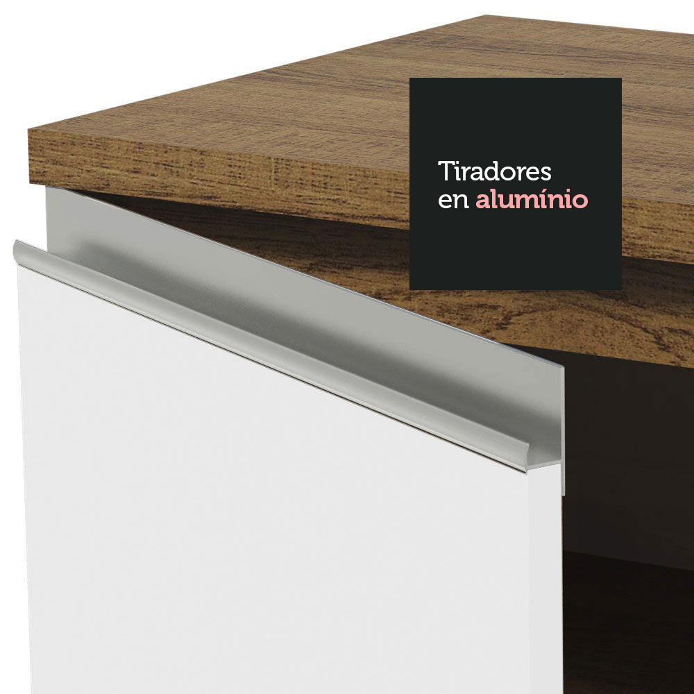 Mueble de Cocina Armario Vertical Glamy 3 Puertas Marrón/Blanco