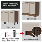 Mueble de Cocina para Hornos Agata 60 cm Marrón/Crema