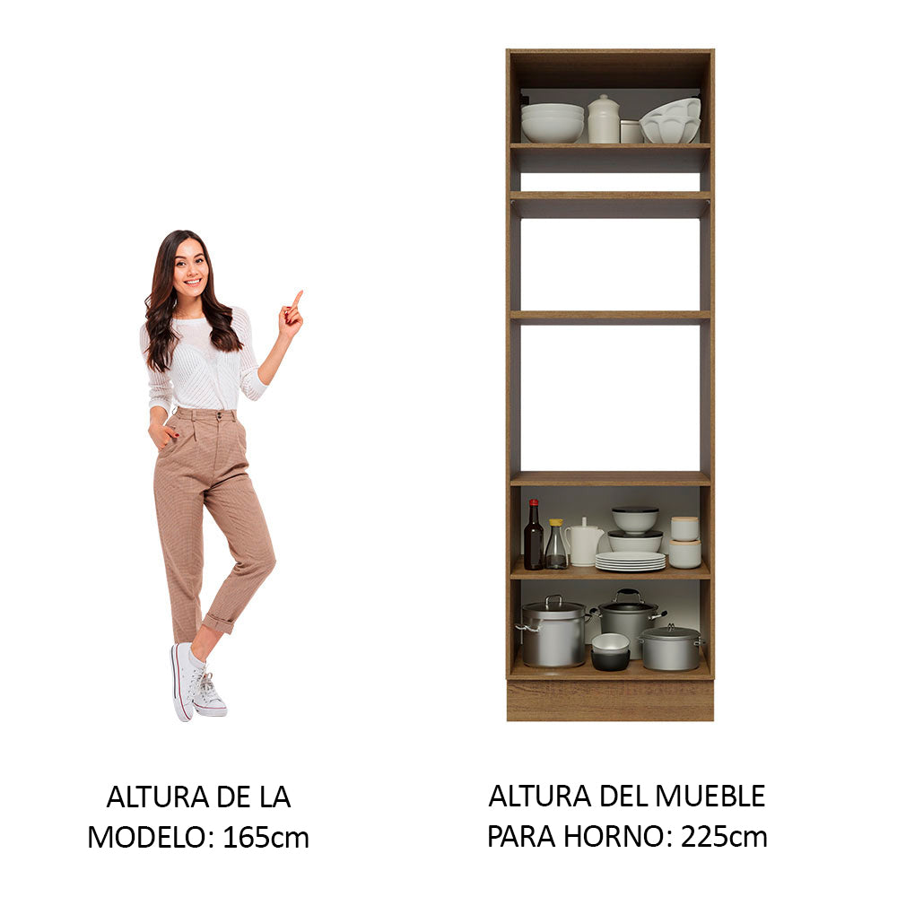Mueble de Cocina para Hornos Glamy 70 cm Marrón/Blanco