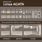 Mueble de Cocina para Nevera Agata 1 Puerta Abatible Blanco/Crema