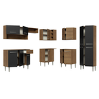 Cocina Integral de Esquina Emilly 4.20 m Marrón/Negro/Marrón 02