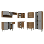 Cocina Integral de Esquina Emilly 4.20 m Marrón/Gris/Marrón 02