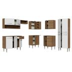 Cocina Integral de Esquina Emilly 4.20 m Marrón/Blanco 02