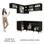 Cocina Integral de Esquina Reims 3.30 m con Encimera Negro 03