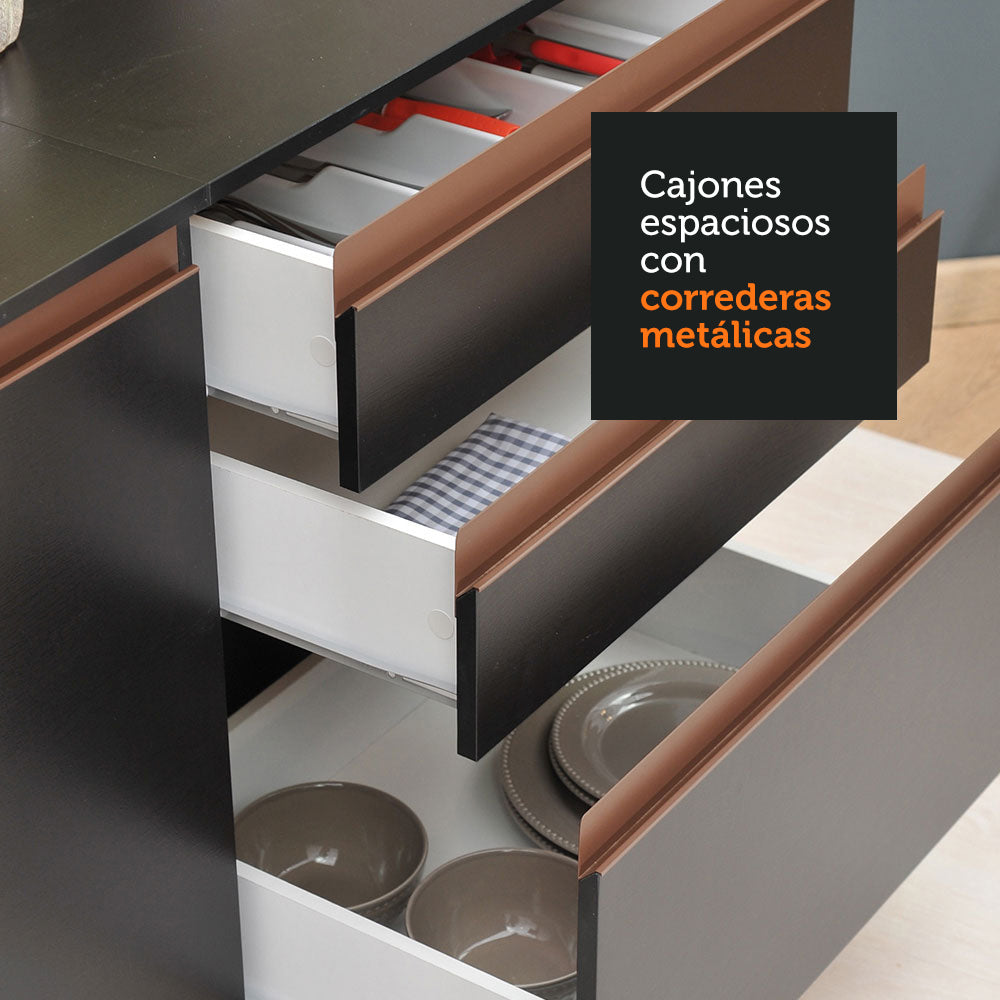 Cocina Integral de Esquina Reims 5.10 m con Encimera Negro 01