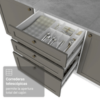 Cocina Integral de Esquina Vik 4.00 m Blanco/Gris 02