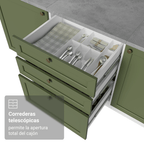 Cocina Integral de Esquina Vik 4.00 m Blanco/Verde 02