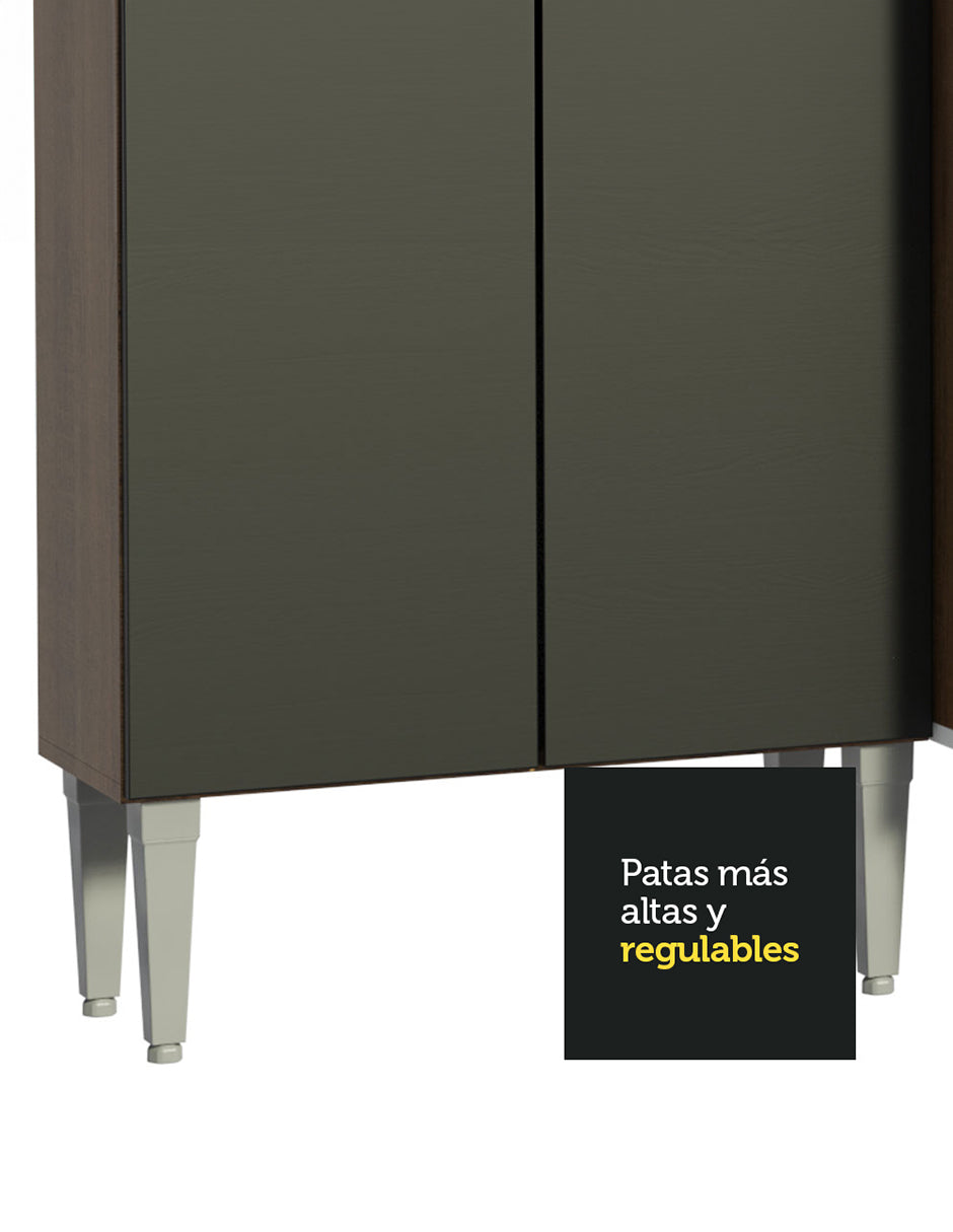 Cocina Integral Emilly 137 cm 06 Marrón/Negro Madesa