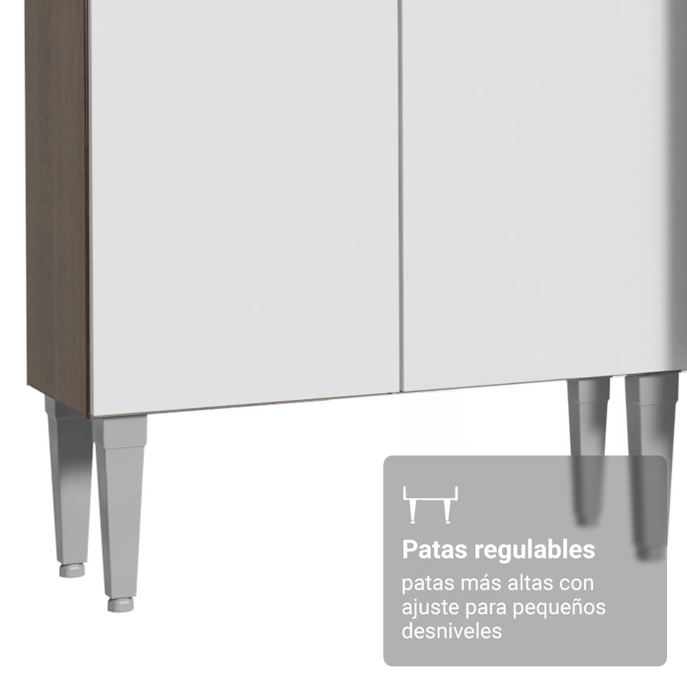 Cocina Integral Emilly 2.30 Metros Marrón/Blanco 16