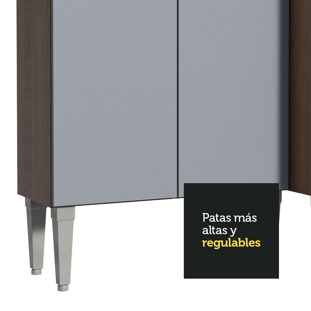 Cocina Integral Emilly 2.90 Metros Marrón/Gris 01