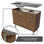 Cocina Integral Emilly 2.90 m con Mesón de Acero Marrón 09