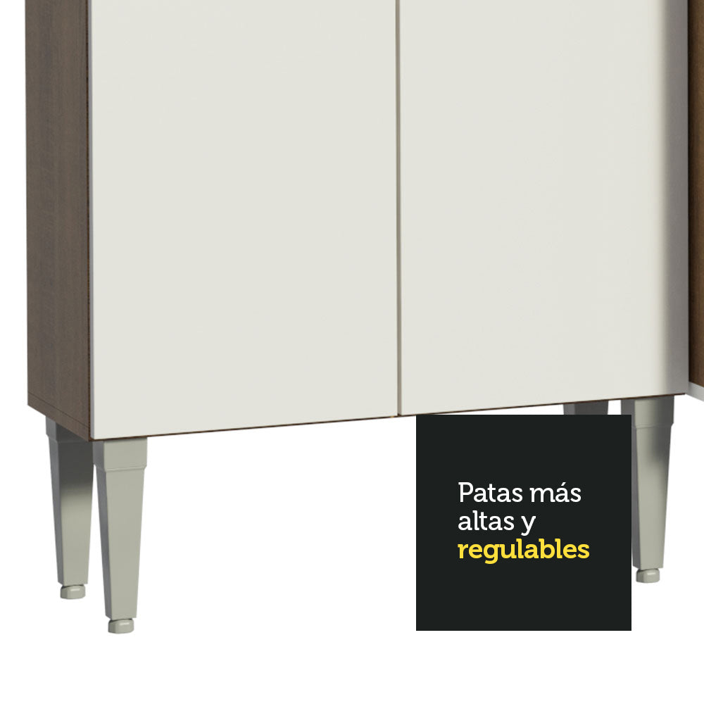 Cocina Integral Emilly 2.90 Metros Marrón/Blanco 10