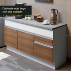 Cocina Integral Glamy 1.50 m con Encimera Blanco/Marrón 01