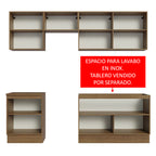 Cocina Integral Glamy 2.40 Metros Marrón/Blanco 09